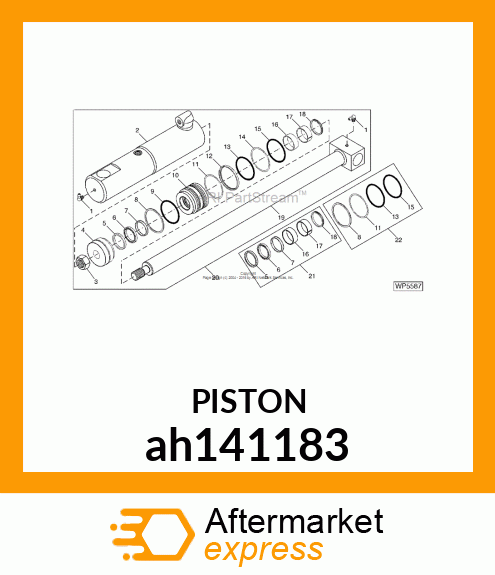 PISTON, UNITIZED, 90 X 50 X 30 ah141183