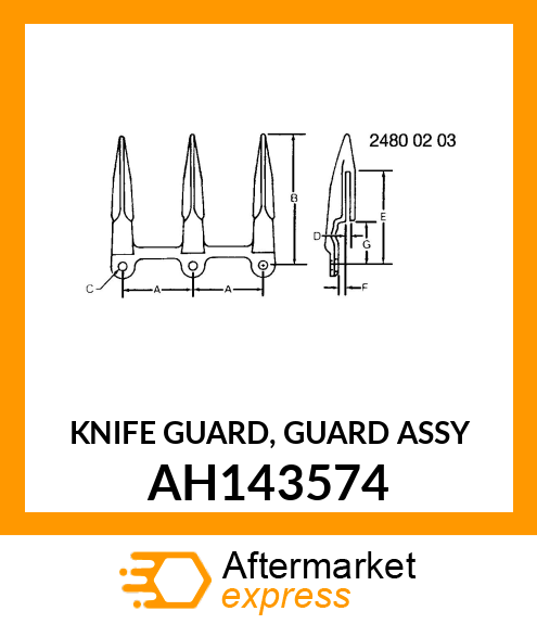 KNIFE GUARD, GUARD ASSY AH143574
