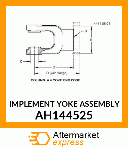 IMPLEMENT YOKE ASSEMBLY AH144525