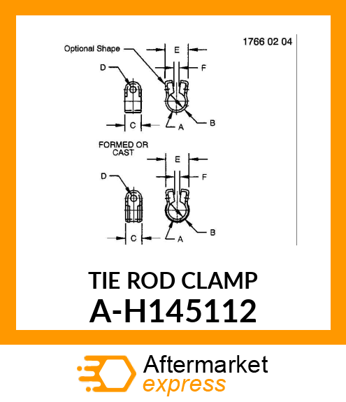 Clamp - CLAMP, TIE ROD A-H145112