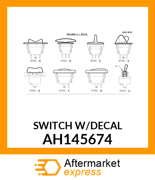 SWITCH, ROCKER,WORK LIGHTS AH145674