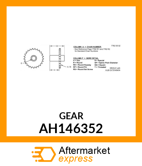 SPROCKET, CHAIN 40 TOOTH AH146352