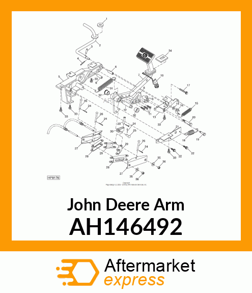 ARM, BRAKE RELEASE PEDAL AH146492