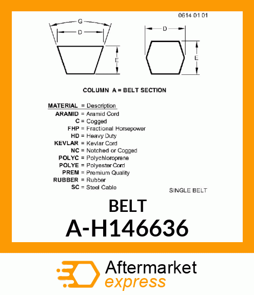 V-Belt - BELT, ROTARY SCREEN A-H146636