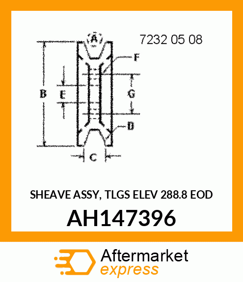 SHEAVE ASSY, TLGS ELEV 288.8 EOD AH147396