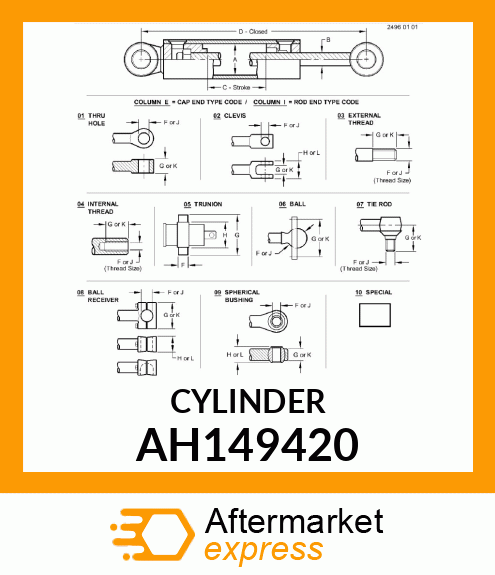 HYDRAULIC CYLINDER, 80 X 45 AH149420