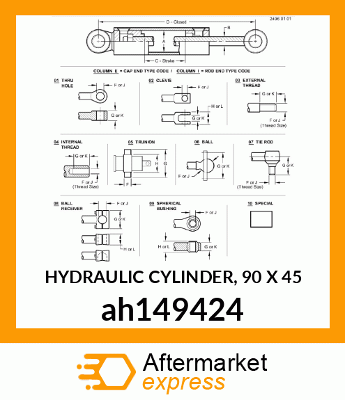 HYDRAULIC CYLINDER, 90 X 45 ah149424