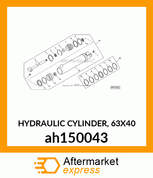 HYDRAULIC CYLINDER, 63X40 ah150043