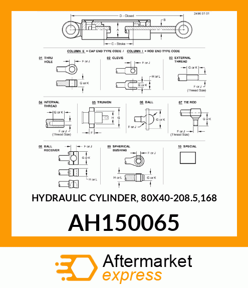 HYDRAULIC CYLINDER, 80X40 AH150065