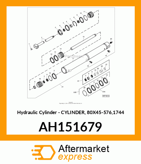 Hydraulic Cylinder - CYLINDER, 80X45-576,1744 AH151679