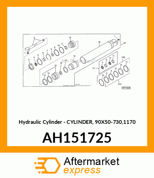 Hydraulic Cylinder - CYLINDER, 90X50-730,1170 AH151725