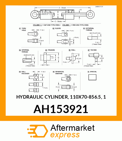 HYDRAULIC CYLINDER, 110X70 AH153921