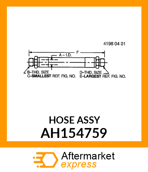 HOSE ASSY.,EXT. REEL LIFT AH154759