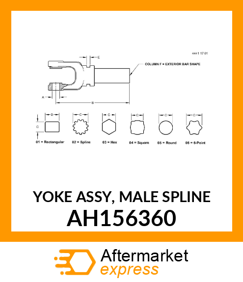 Yoke with Shaft AH156360