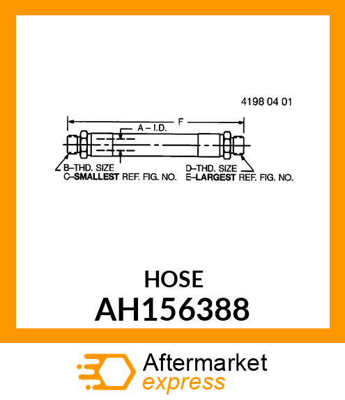 HOSE HYDRAULIC VS FDRHSE W/DUST SUP AH156388