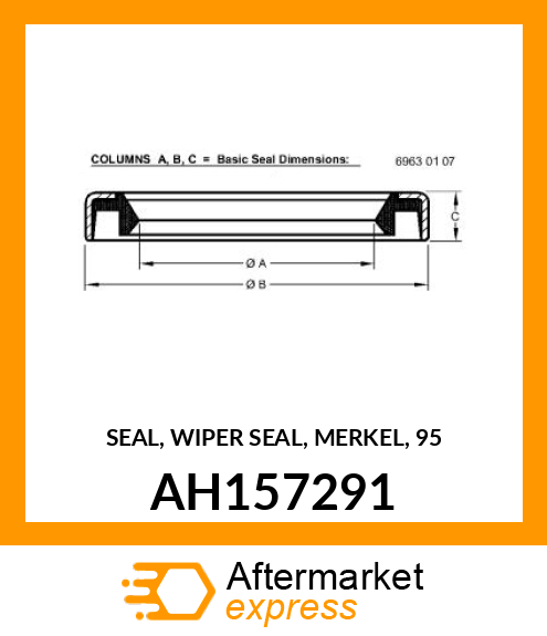 SEAL, WIPER SEAL, MERKEL, 95 AH157291