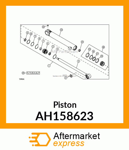 PISTON, UNITIZED, 70 X 40 X 24 AH158623