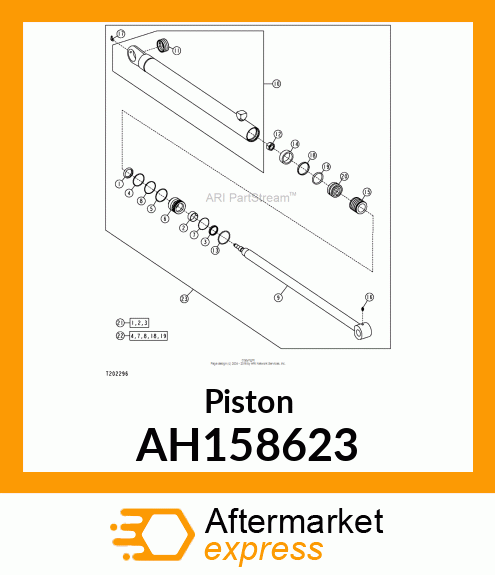 PISTON, UNITIZED, 70 X 40 X 24 AH158623