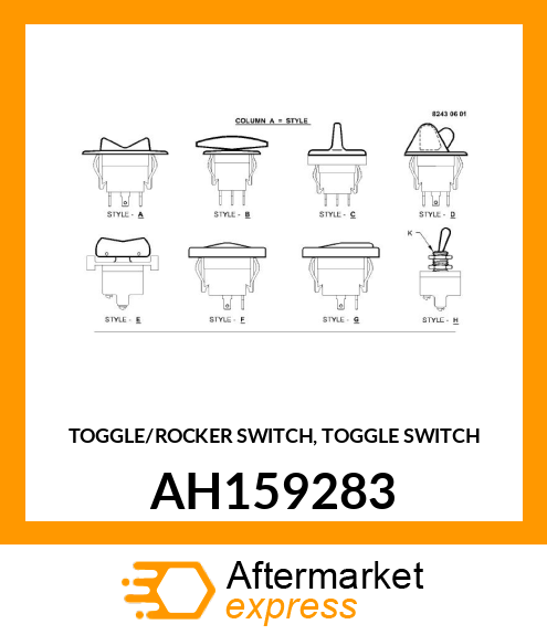 TOGGLE/ROCKER SWITCH, TOGGLE SWITCH AH159283