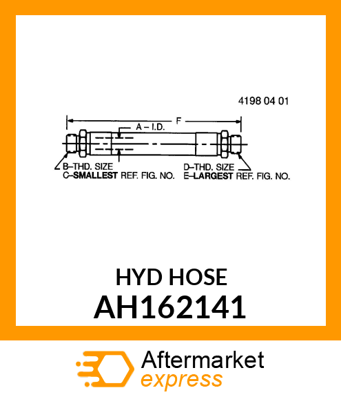 HYDRAULIC HOSE, REEL PRESSURE AH162141