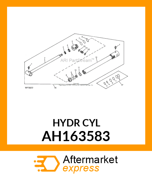 Hydraulic Cylinder - CYLINDER,56X32-539,756 (460 BM) AH163583