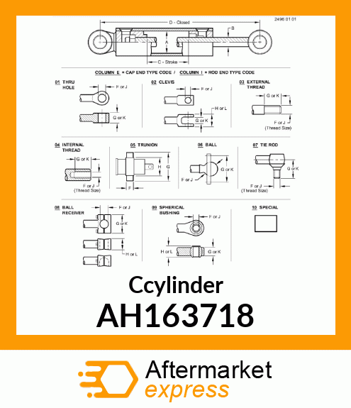 HYDRAULIC CYLINDER, 63X32 AH163718