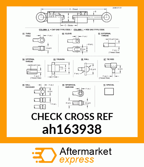 HYDRAULIC CYLINDER, 90 X 45 ah163938