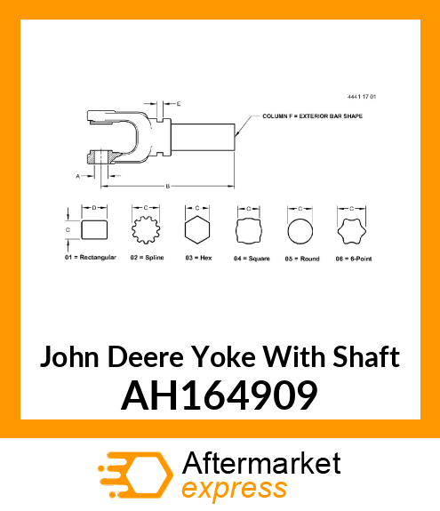 Yoke With Shaft AH164909