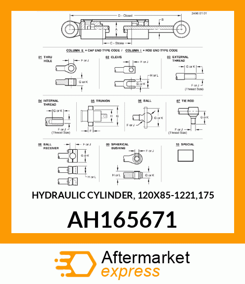 HYDRAULIC CYLINDER, 120X85 AH165671