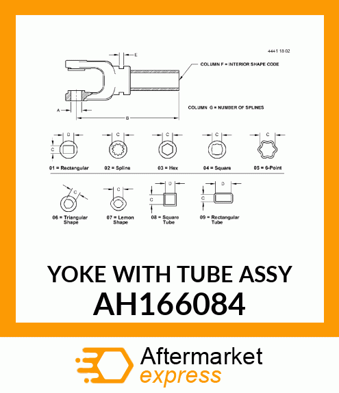 YOKE WITH TUBE ASSY AH166084