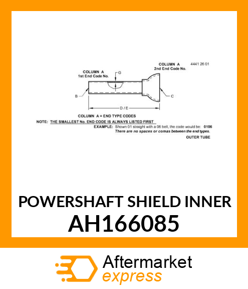 POWERSHAFT SHIELD INNER AH166085