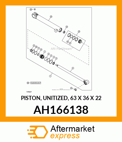 PISTON, UNITIZED, 63 X 36 X 22 AH166138