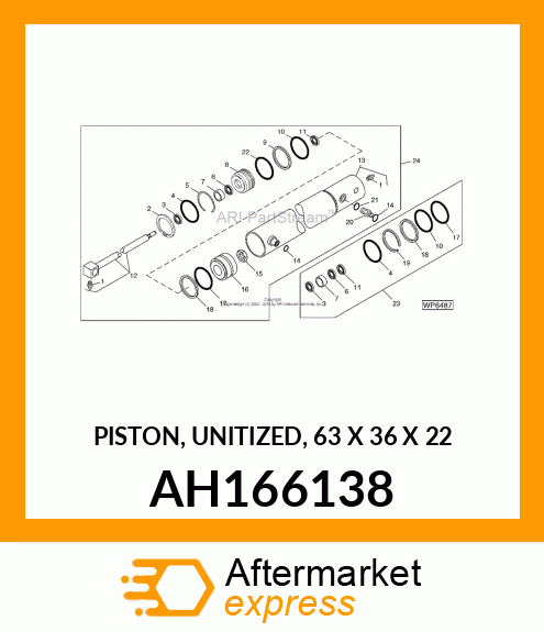 PISTON, UNITIZED, 63 X 36 X 22 AH166138