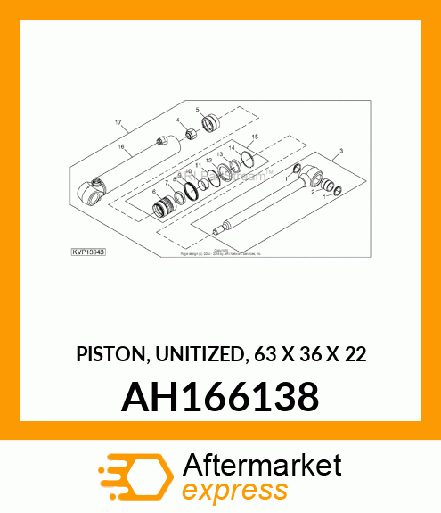 PISTON, UNITIZED, 63 X 36 X 22 AH166138