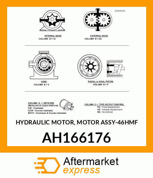 HYDRAULIC MOTOR, MOTOR ASSY AH166176