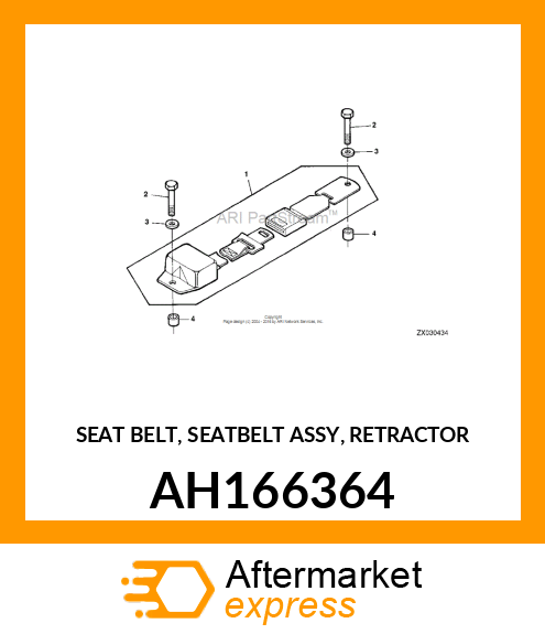 SEAT BELT, SEATBELT ASSY, RETRACTOR AH166364