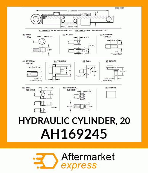 HYDRAULIC CYLINDER, 20 AH169245