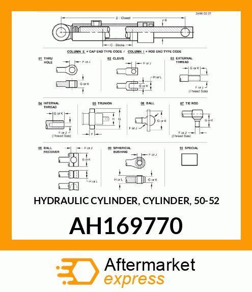 HYDRAULIC CYLINDER, 50 AH169770