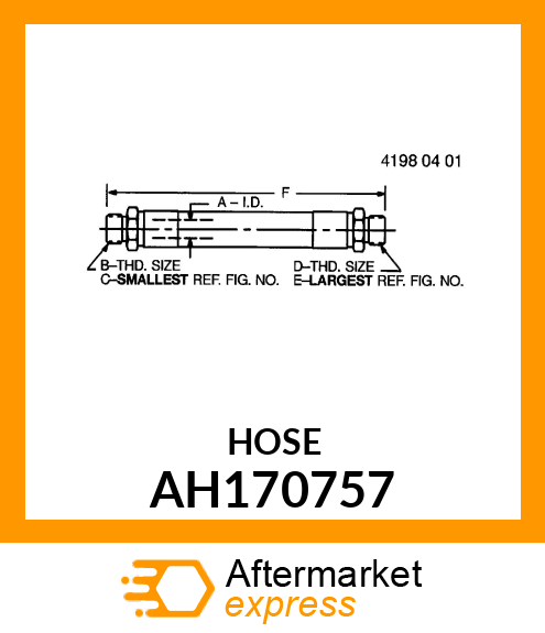 HOSE ASSY, FLEX FLOAT LONG HYD AH170757