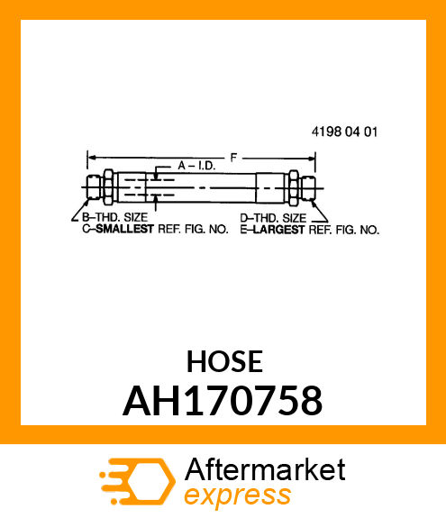 HOSE ASSY, FLEX FLOAT SHORT HYD AH170758