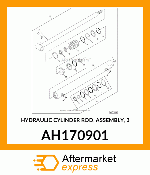 HYDRAULIC CYLINDER ROD, ASSEMBLY, 3 AH170901