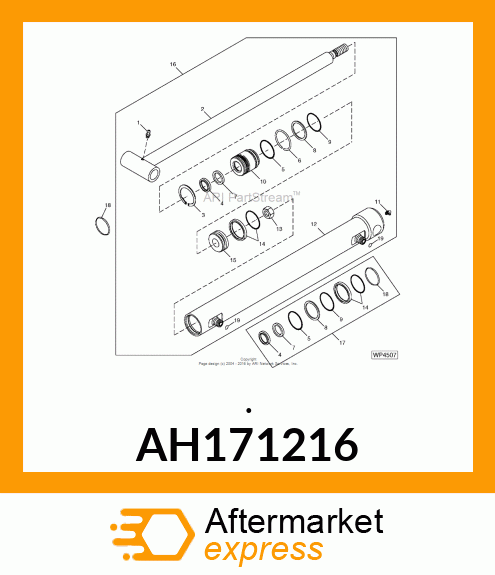 HYDRAULIC CYLINDER ROD, ASSEMBLY, 2 AH171216