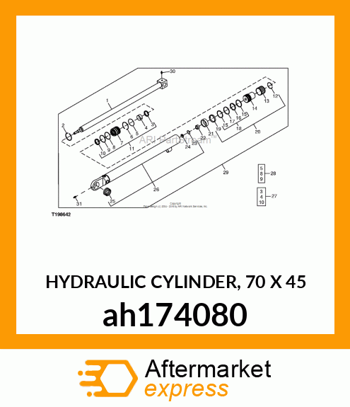 HYDRAULIC CYLINDER, 70 X 45 ah174080