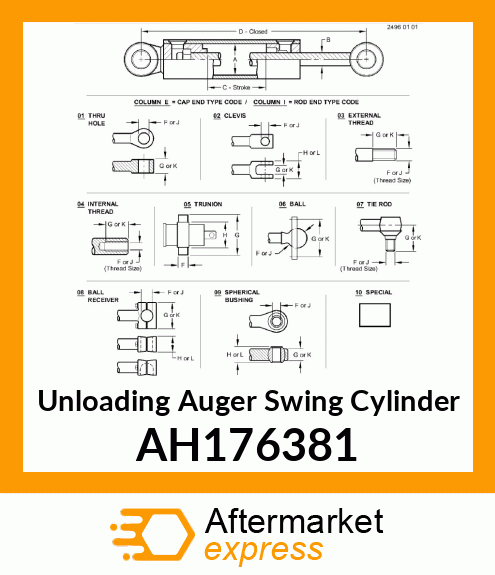 HYDRAULIC CYLINDER, 50X32 AH176381