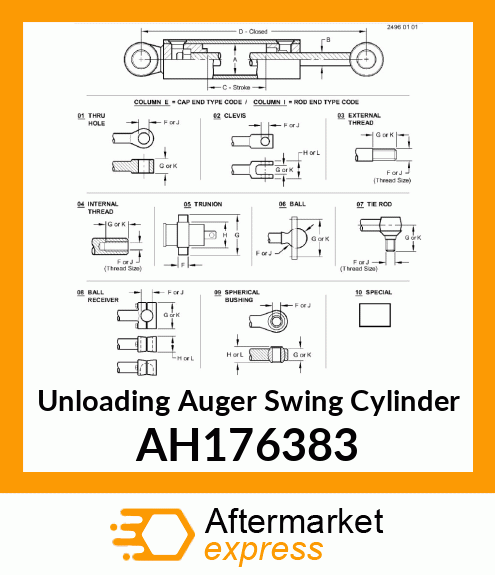 HYDRAULIC CYLINDER, 50X32 AH176383