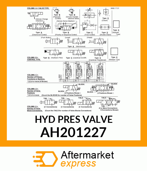 HYDRAULIC PRESSURE VALVE, CONTROL V AH201227