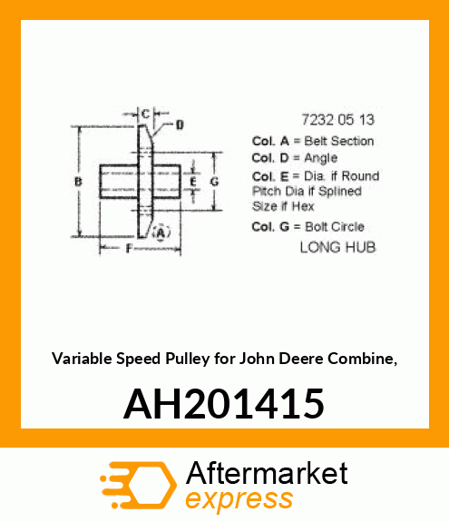 SHEAVE ASSY, OUTER W/ZERKS AH201415