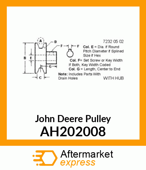 PULLEY, ASSY, CLN GRAIN ELEV DR AH202008