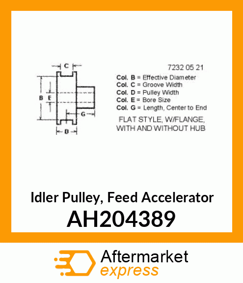 IDLER, PULLEY, FLAT 203.2 O.D. AH204389