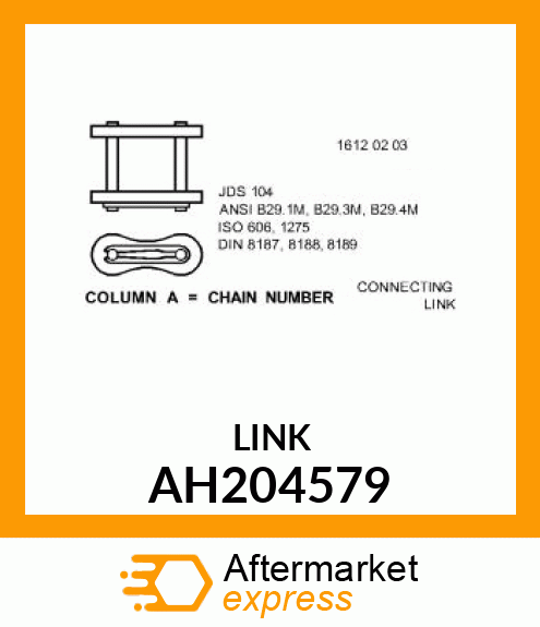 CHAIN LINK,ASSY, COUPLER CA550,CHRO AH204579